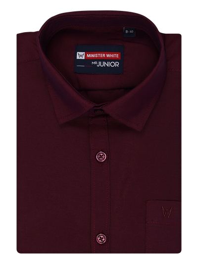 Kids Cotton Maroon Shirt 