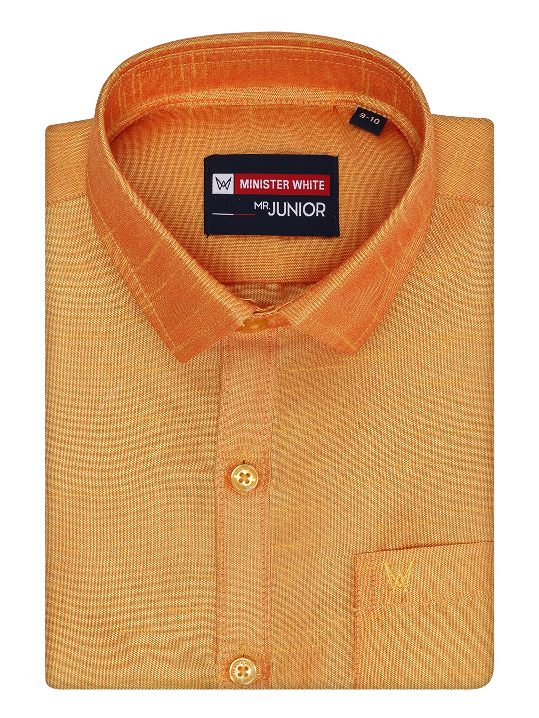 Boys Orange Color Half Sleeves Shirt by Minister White