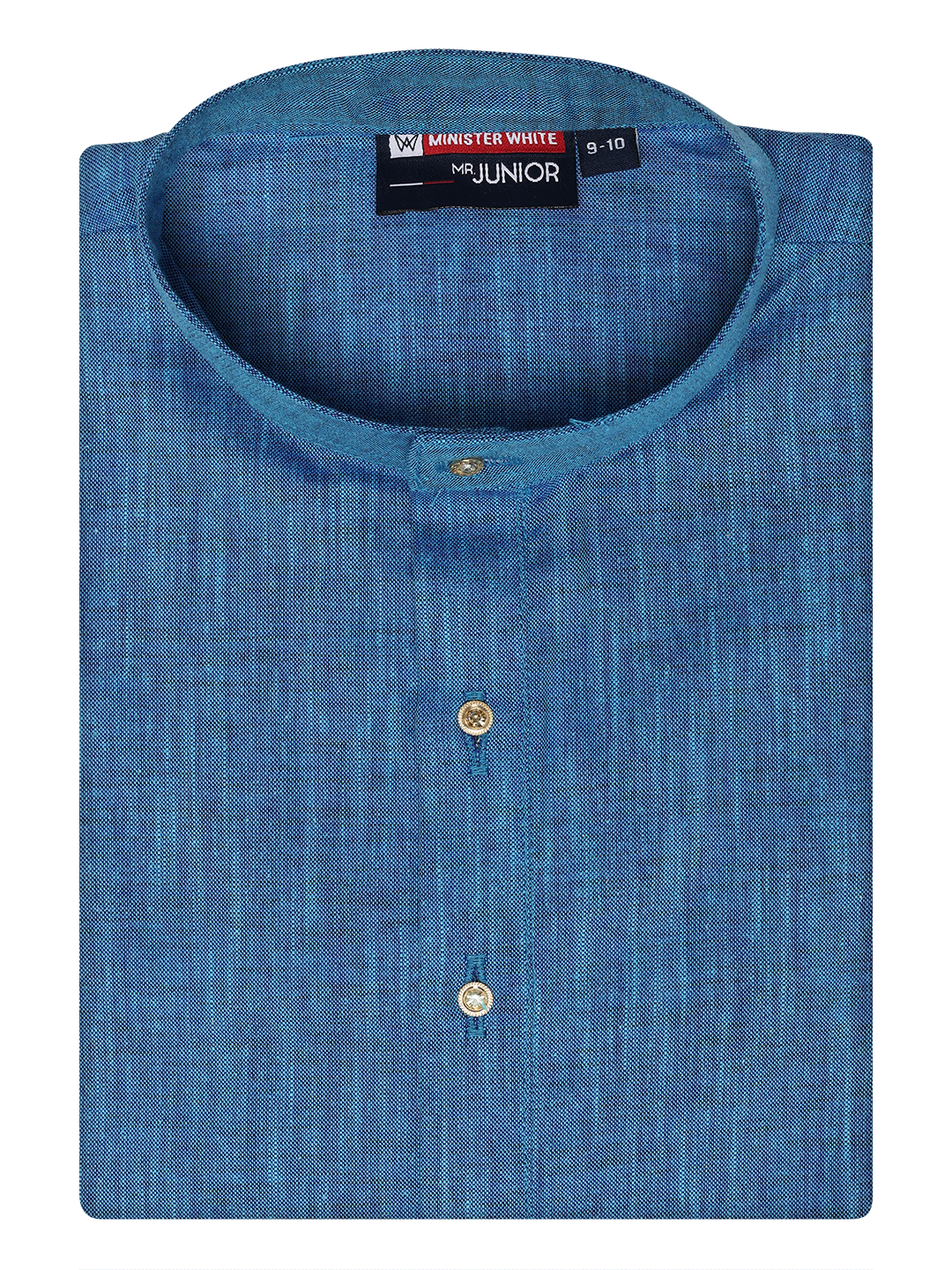 Boys Cotton Blue Color Kurta by Minister White