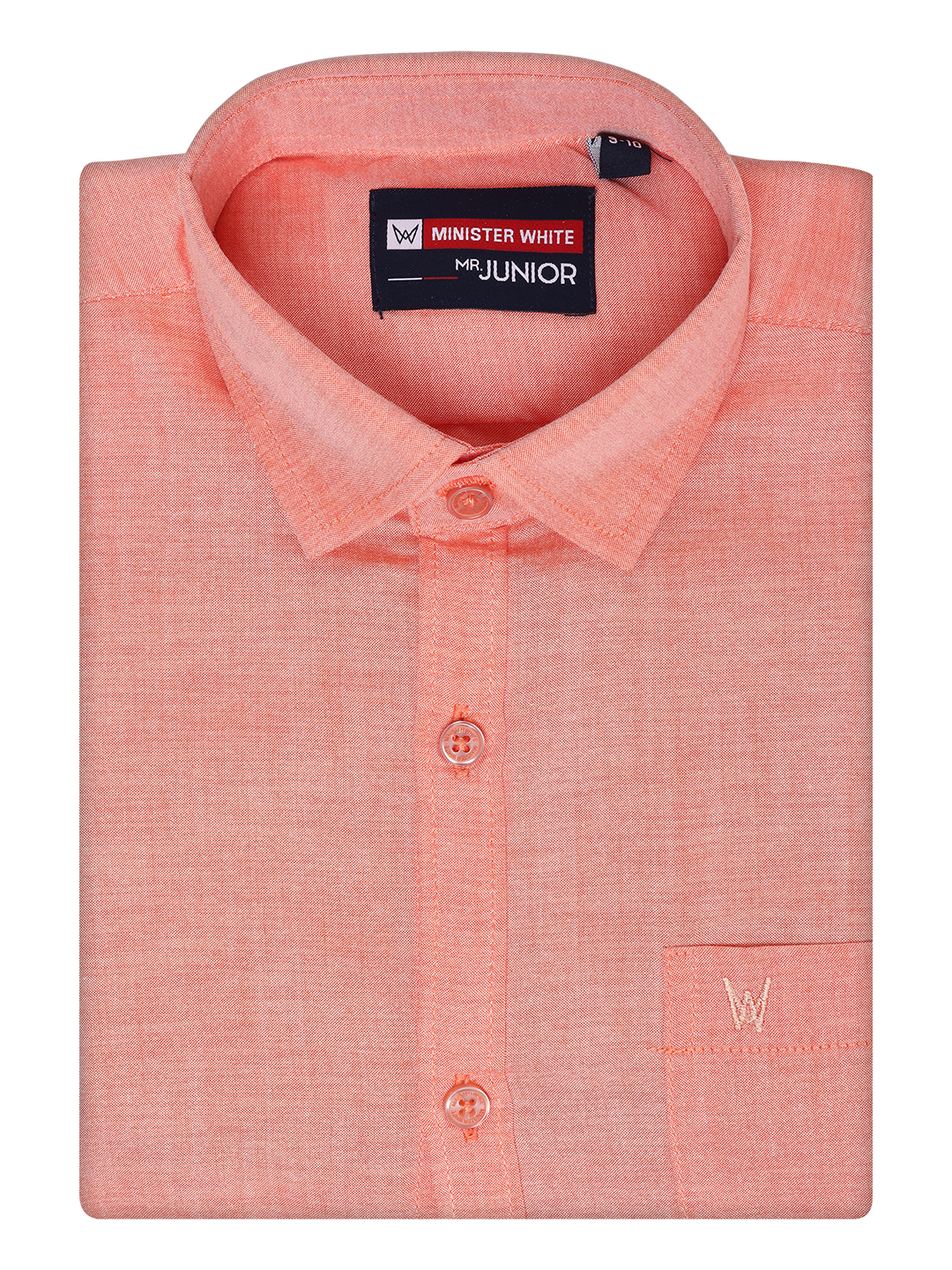 Boy Cotton Peach Color Shirt by Minister White