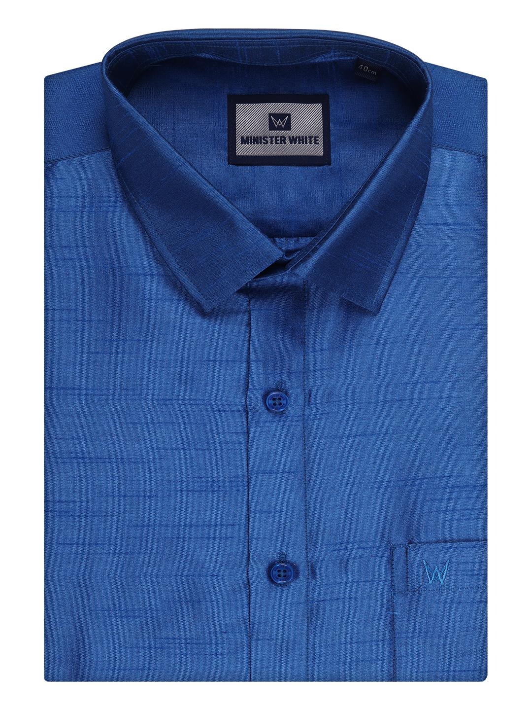 Men's Sky Blue Dupion Satin Color Shirt by Minister White