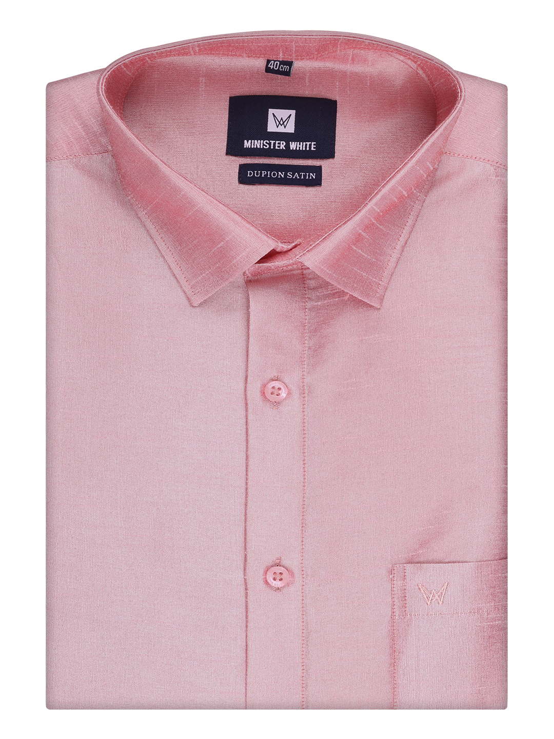 Mens Light Pink Dupion Satin Color Shirt by Minister White