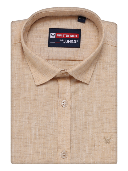 Boys Cotton Sandal Colour Half Sleeves Shirt Friendly Boy by Minister White