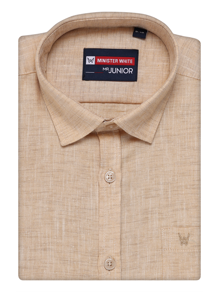 Boys Cotton Sandal Colour Half Sleeves Shirt Friendly Boy by Minister White