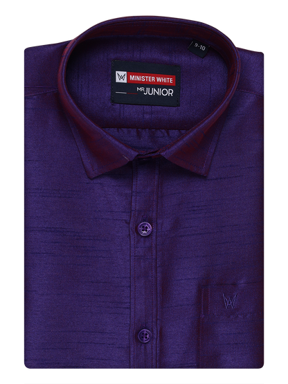 Boys Dark Blue Colour Half Sleeves Shirt Intense Boy by Minister White