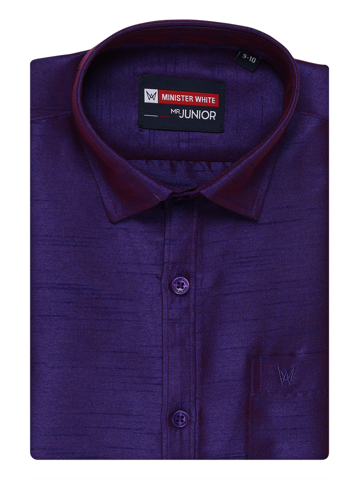 Boys Dark Blue Colour Half Sleeves Shirt Intense Boy by Minister White