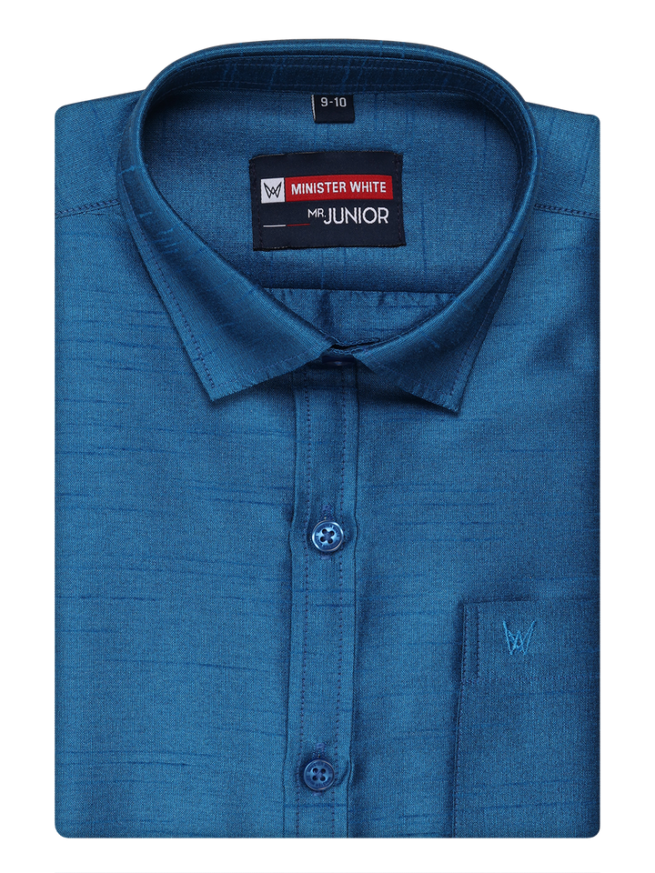 Boys Dark Blue Colour Half Sleeves Shirt Intense Boy by Minister White