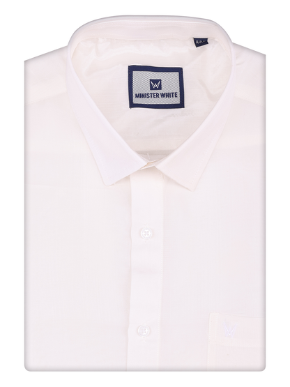 Men's Art Silk Half White Full Sleeves Shirt Finesse