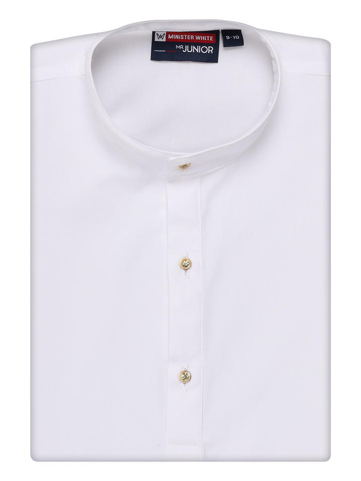 Boys Cotton White Full Sleeves Kurta Artistic Boy by Minister White