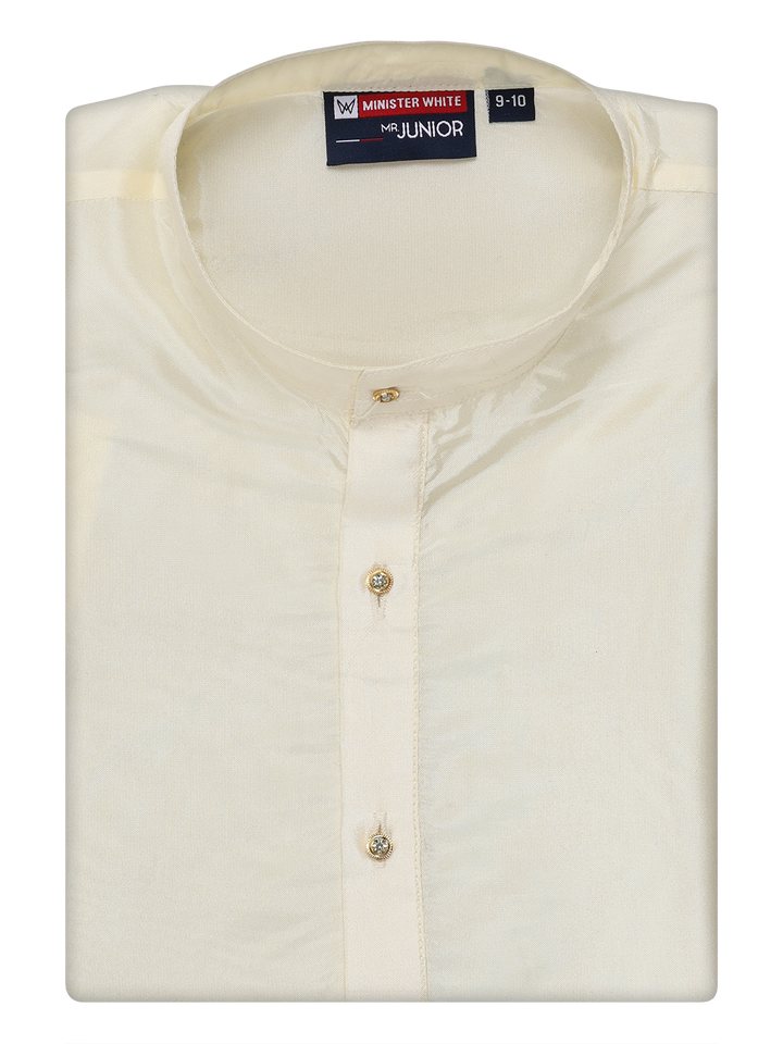 Cotton Cream Full Sleeves Kurta Gifted Boy by Minister White