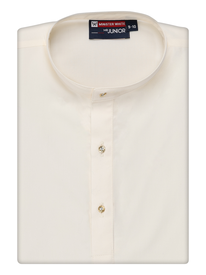 Boys Cotton Cream Full Sleeves Kurta Hilarious Boy by Minister White