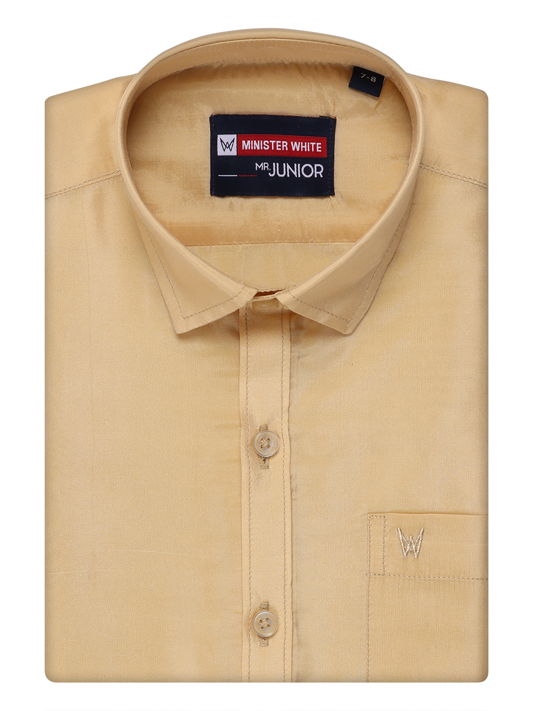 Boys Art Silk Medium Gold Color Shirt by Minister White