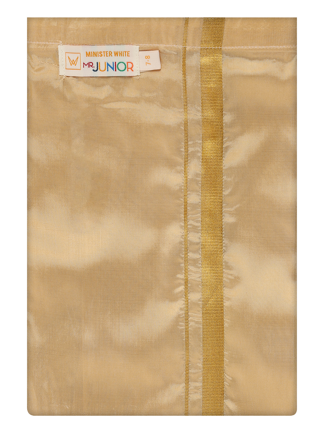 Boys Art Silk Medium Gold Color Dhoti by Minister White