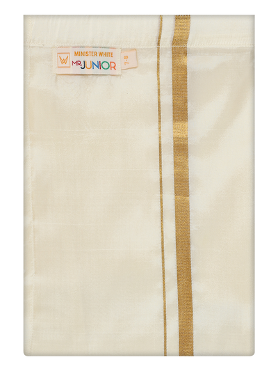 Boys Art Silk Cream Color Dhoti by Minister White