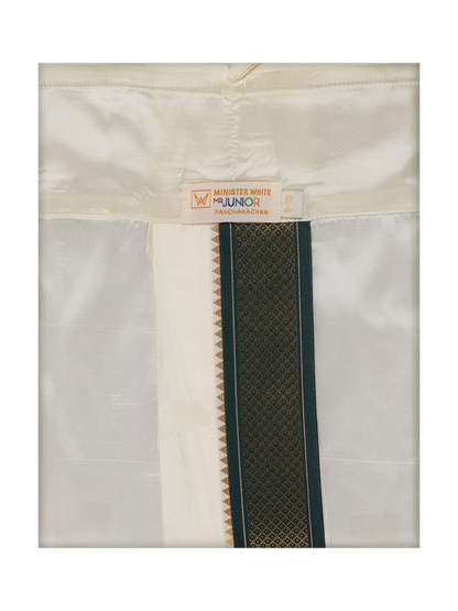 Boys Art Silk Cream Panchakacham by Minister White