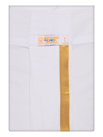 Boys Cotton White Panchakacham by Minister White