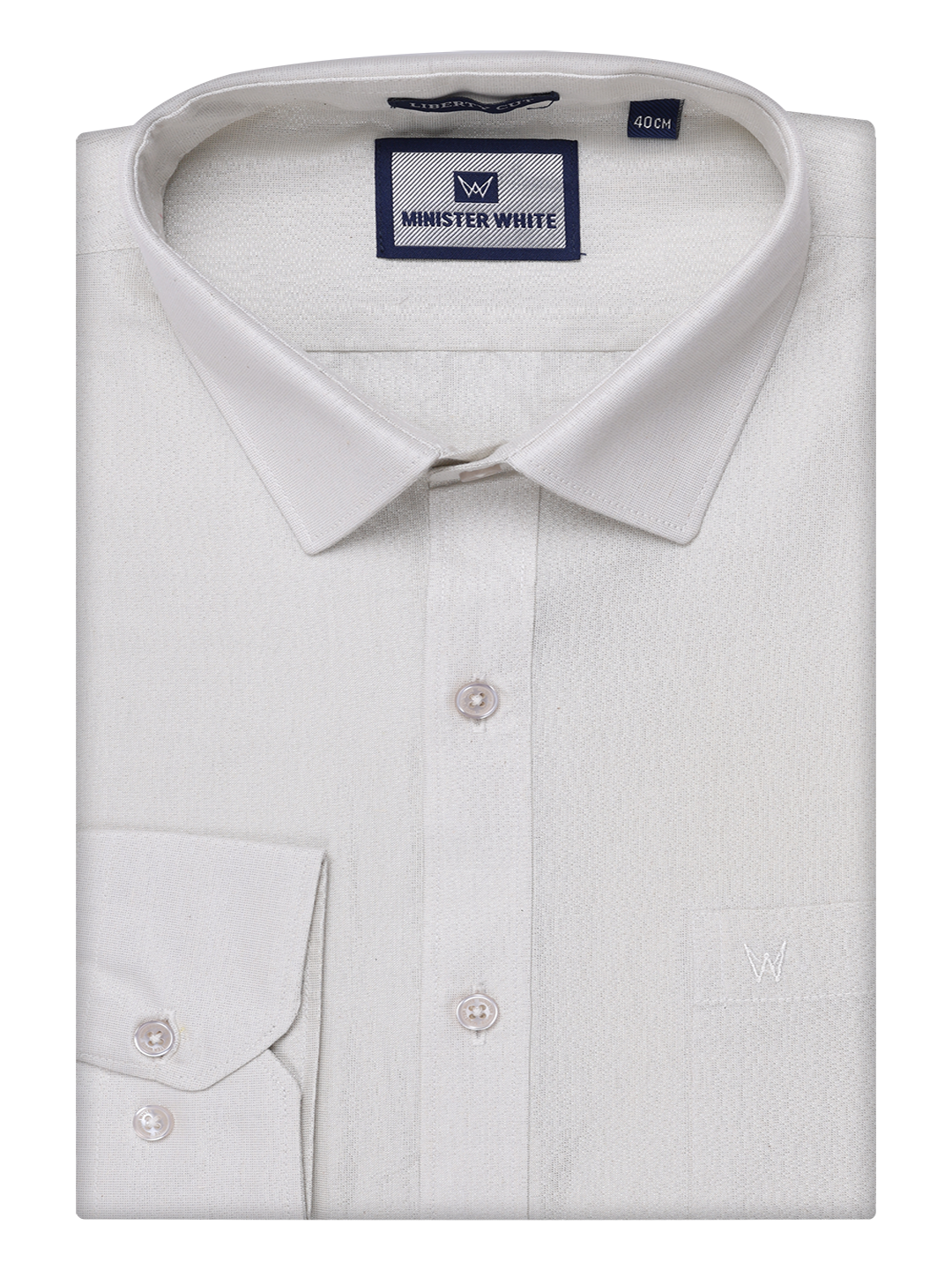 Mens Tissue Silver Color Shirt by Minister White