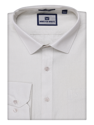 Mens Tissue Silver Color Shirt by Minister White