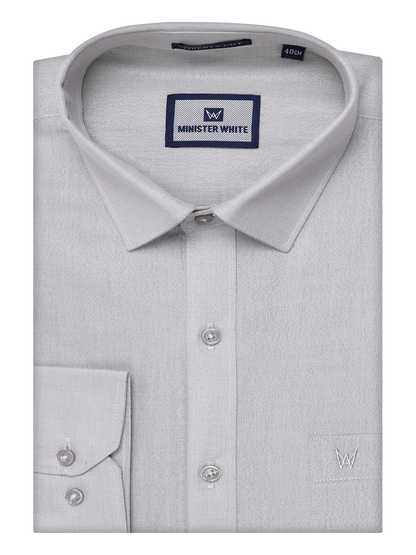 Mens Tissue Grey Color Shirt by Minister White