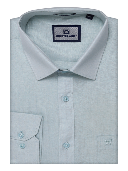 Mens Tissue Mint Blue Shirt by Minister White