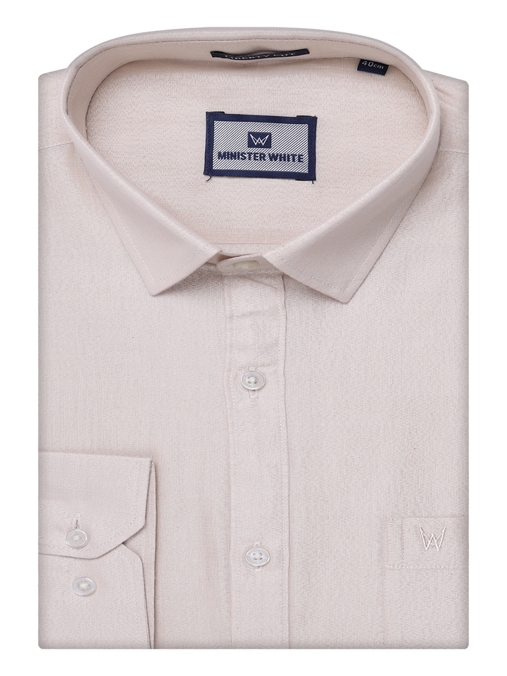 Mens Tissue Almond Color Shirt by Minister White