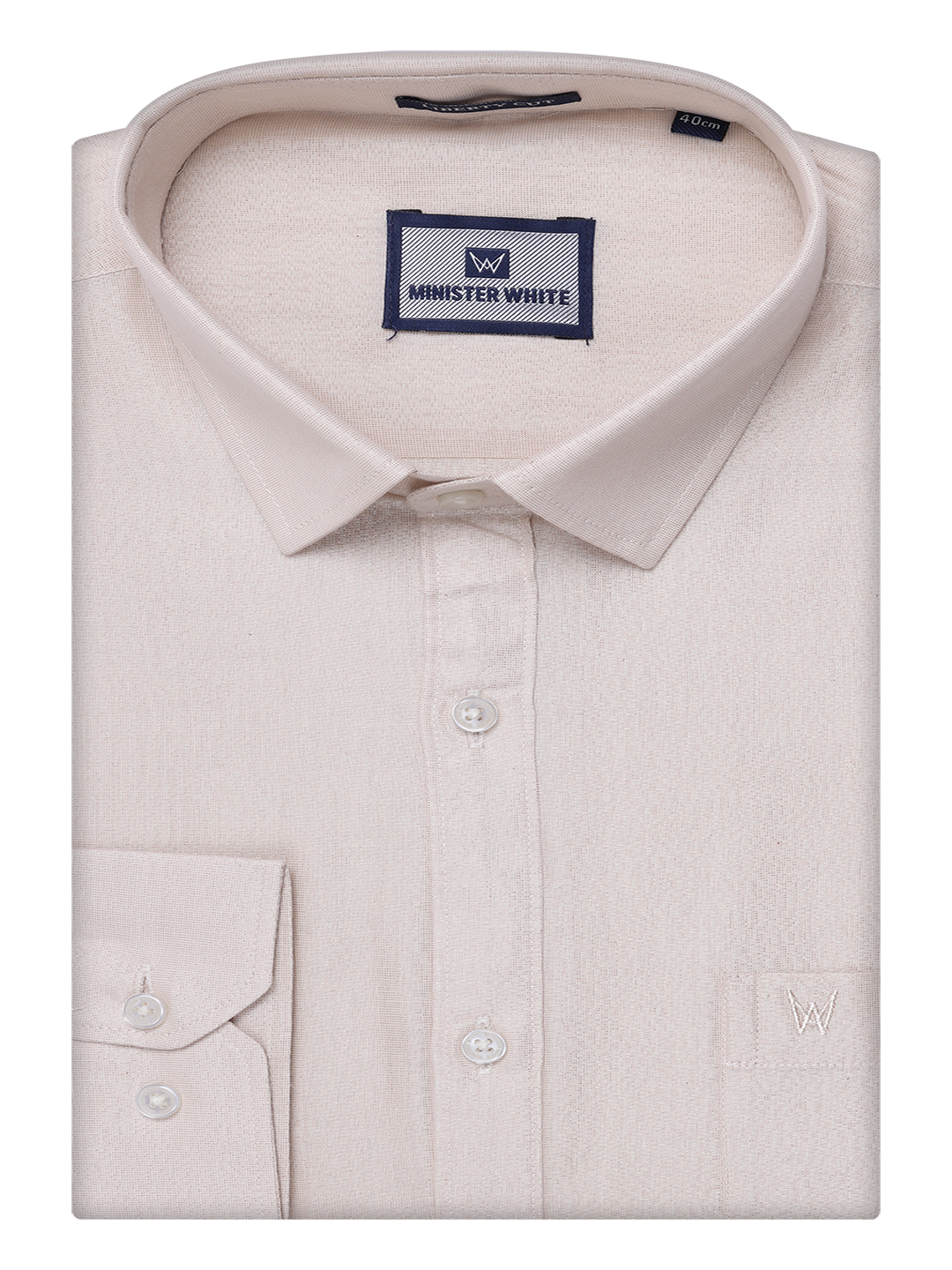 Mens Tissue Almond Color Shirt by Minister White