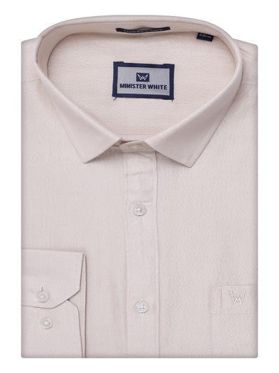 Mens Tissue Almond Color Shirt by Minister White