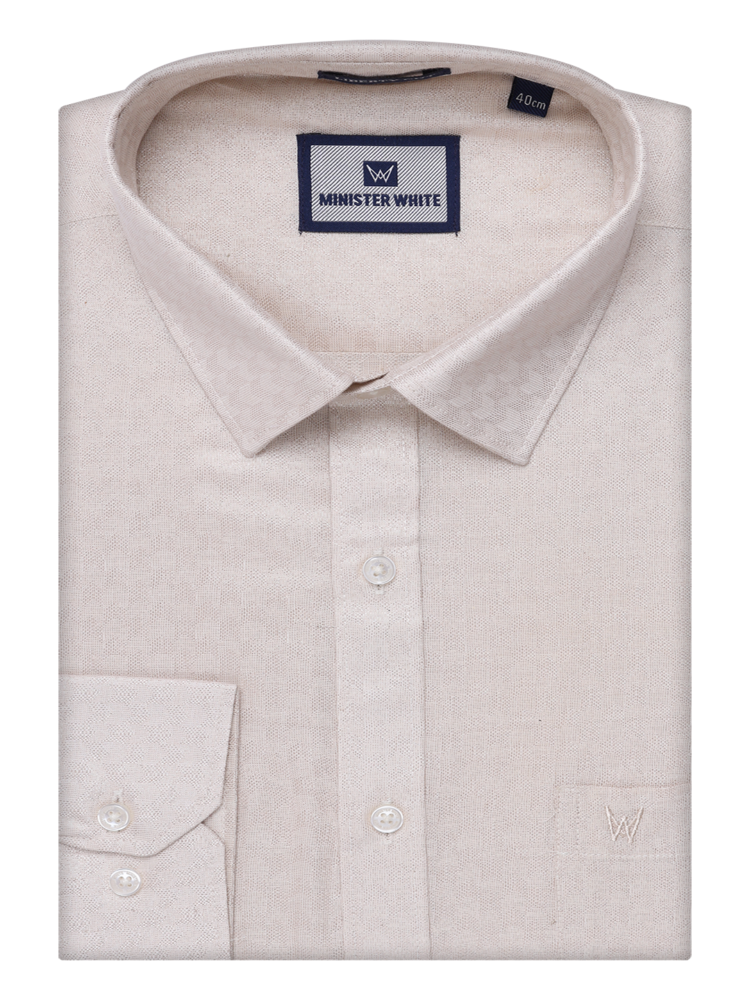 Mens Almond Tissue Jacquard Shirt by Minister White