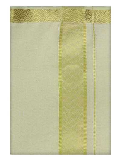 Mens Brass Tissue Jacquard Shirt with Matching Dhoti Combo Zeebra