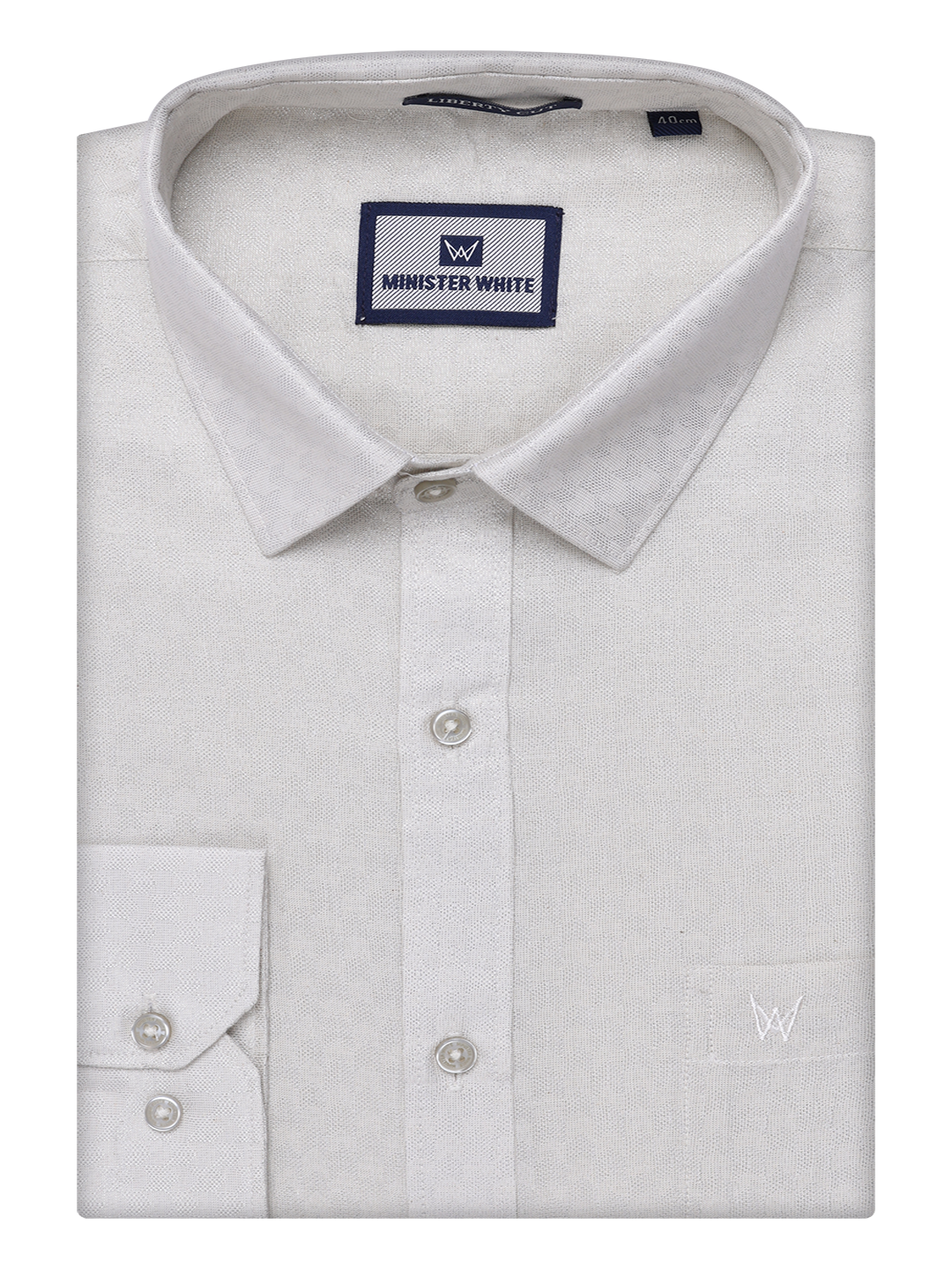 Mens Sliver Colour Jacquard Shirt by Minister White