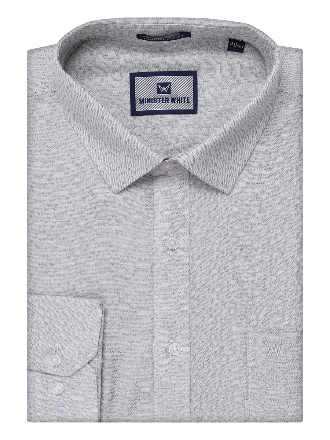 Men's Grey Tissue Jacquard Shirt