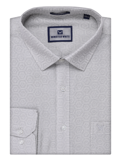 Men's Grey Tissue Jacquard Shirt