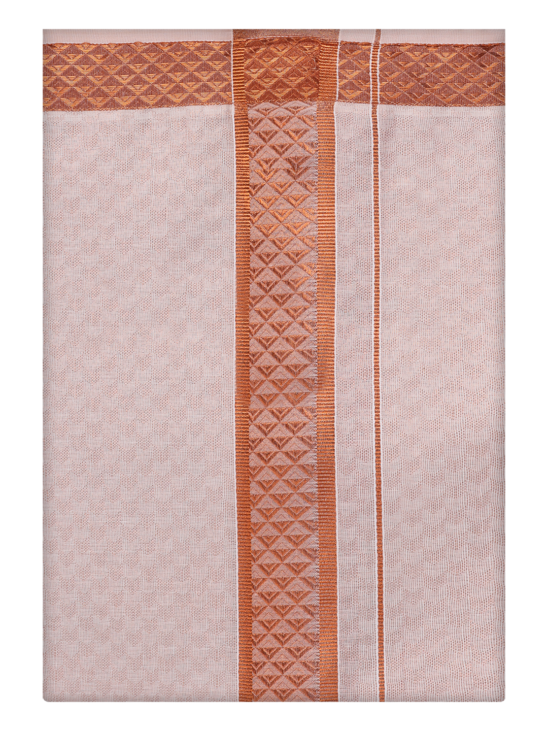 Mens Copper Tissue Jacquard Dhoti by Minister White