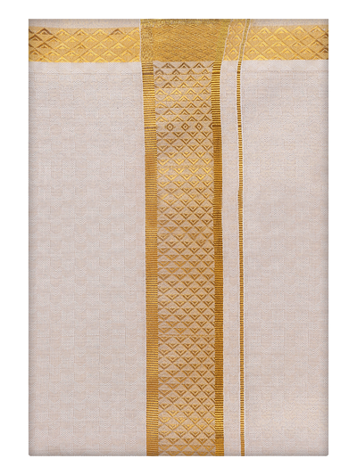 Mens Gold Tissue Jacquard Shirt with Matching Dhoti Combo Zeebra