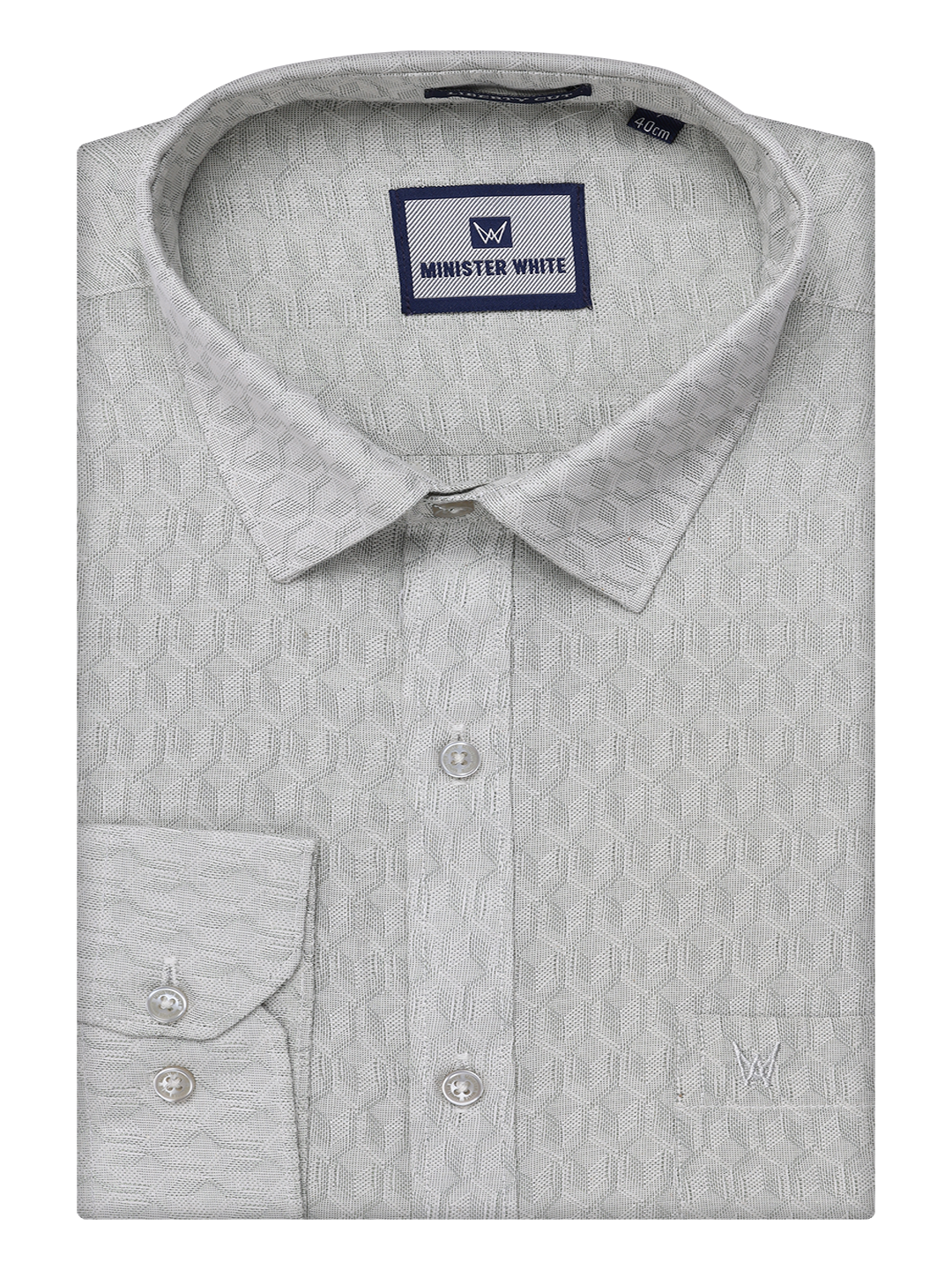 Mens Olive Green Colour Jacquard Shirt by Minister White