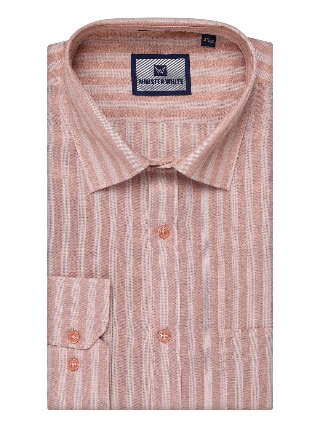 Mens Tissue Stripes Copper Shirt by Minister White