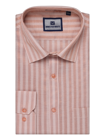 Mens Tissue Stripes Copper Shirt by Minister White