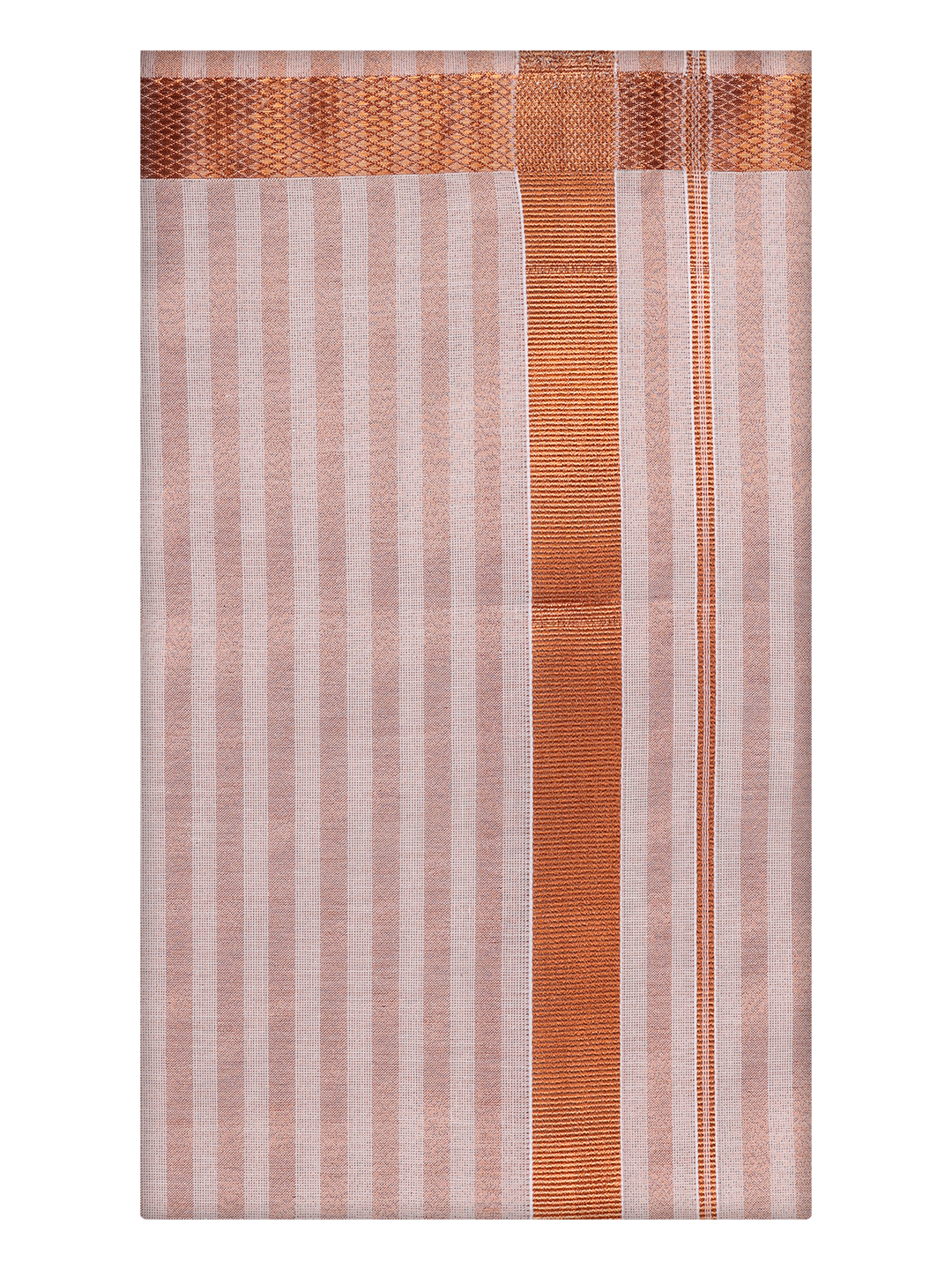 Mens Tissue Stripes Dhoti Shirt by Minister White