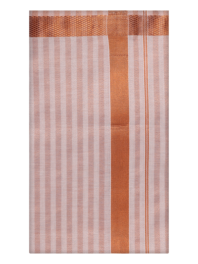 Mens Tissue Stripes Dhoti Shirt by Minister White