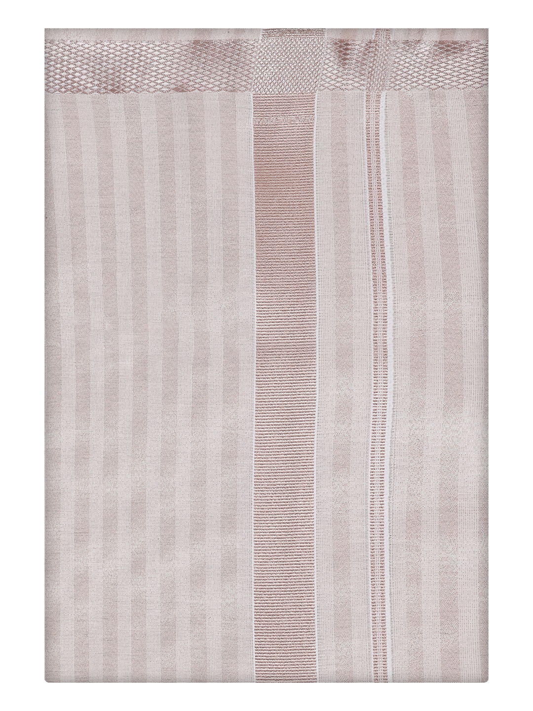 Mens Almond Color Tissue Stripes Dhoti Shirt by Minister White