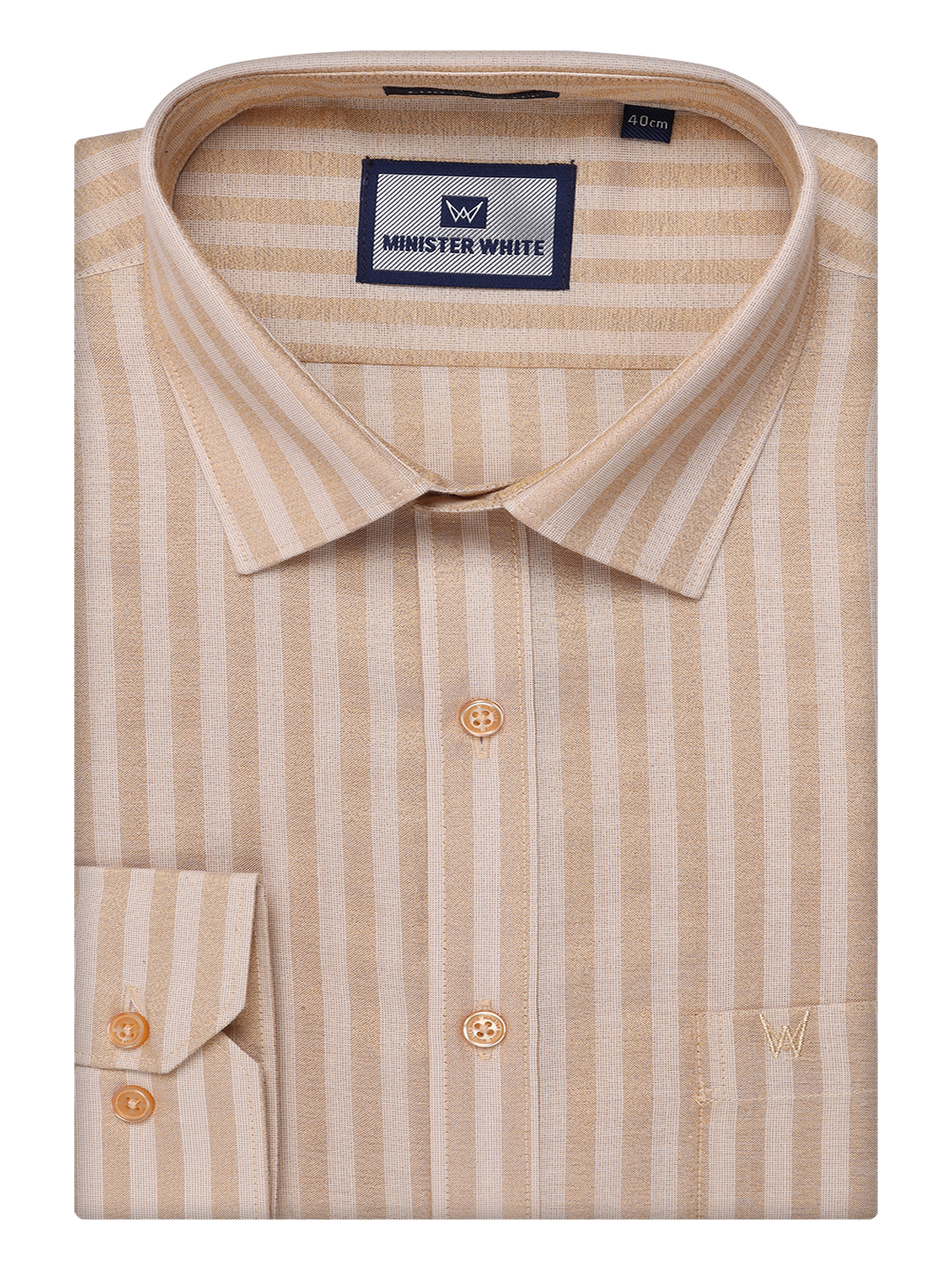 Mens Tissue Stripes Gold Shirt by Minister White