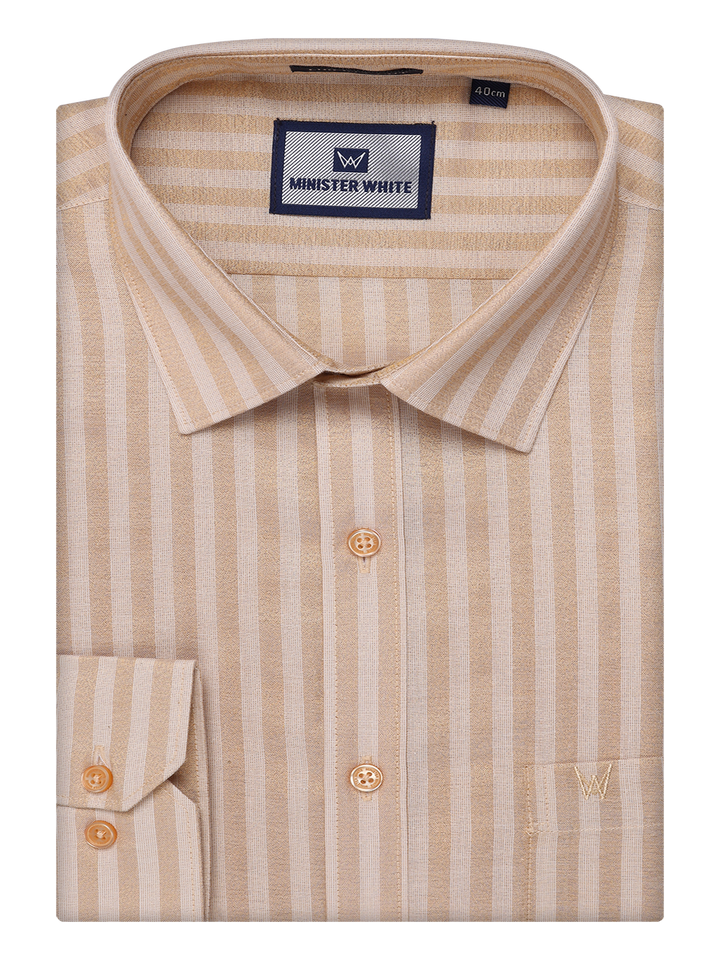 Men's Tissue Stripes Gold Shirt