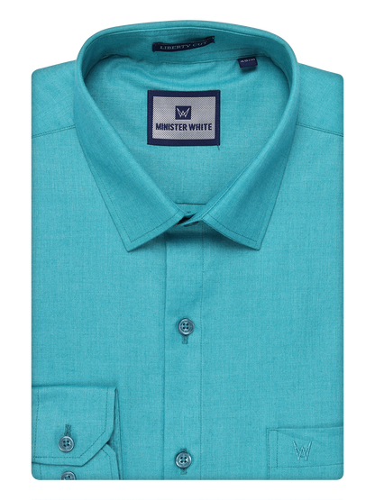 Mens Cotton Sky Blue Color Shirt by Minister White