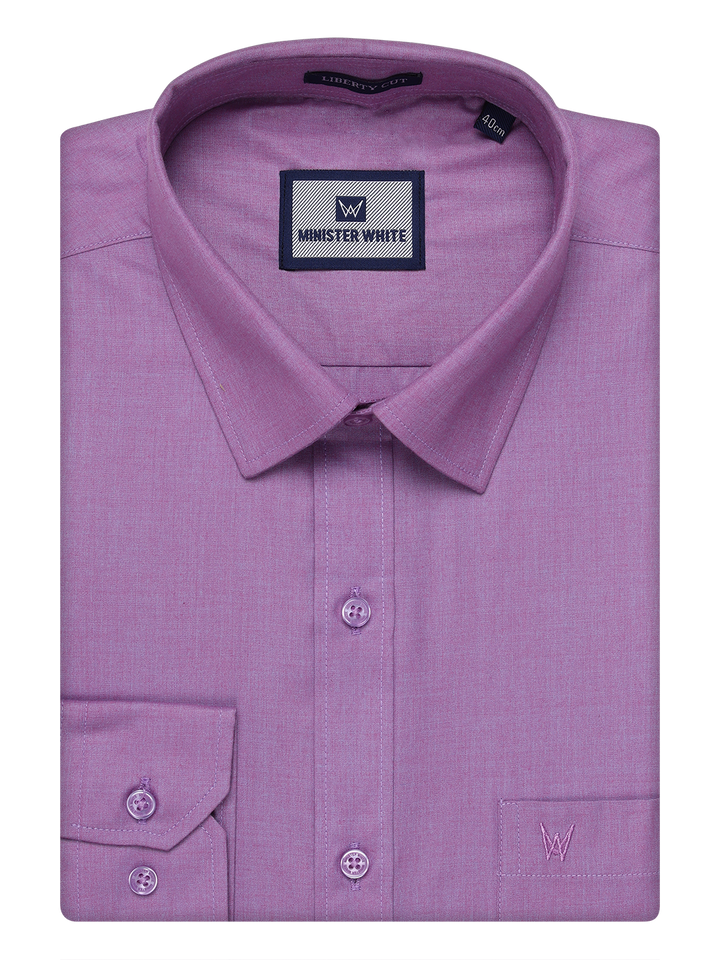 Mens Cotton Light Purple Color Shirt by Minister White