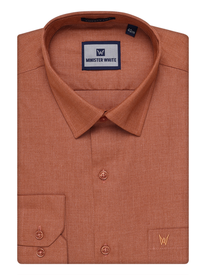 Mens Cotton Brown Color Shirt by Minister White