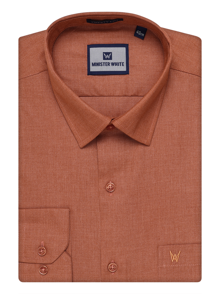 Mens Cotton Brown Color Shirt by Minister White