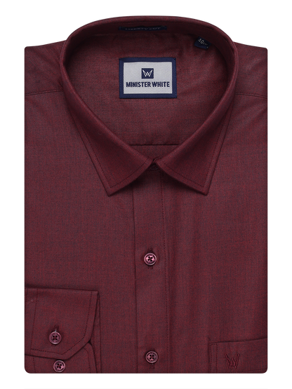 Mens Cotton Maroon Color Shirt by Minister White