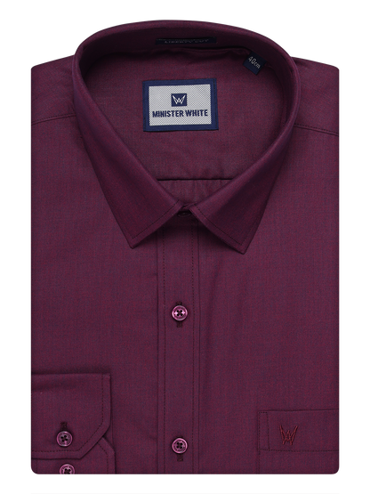 Mens Cotton Dark Wine Color Shirt by Minister White