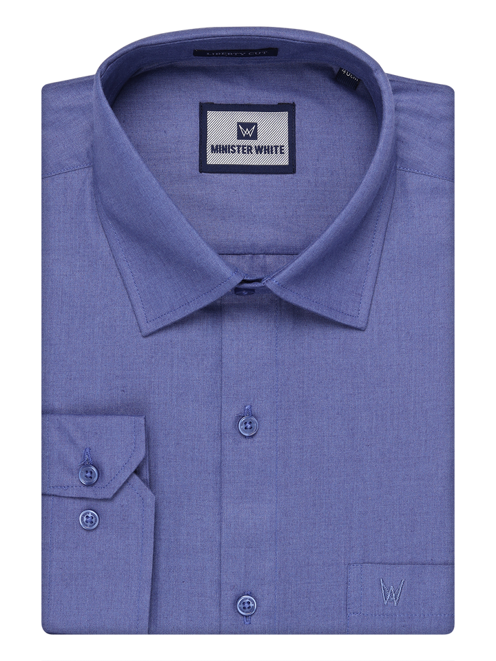 Mens Cotton Blue Color Shirt by Minister White