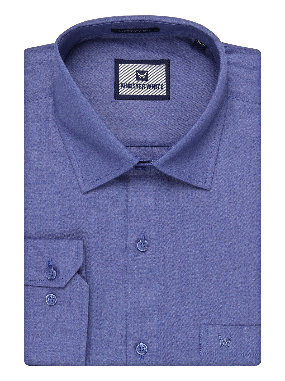 Mens Cotton Blue Color Shirt by Minister White